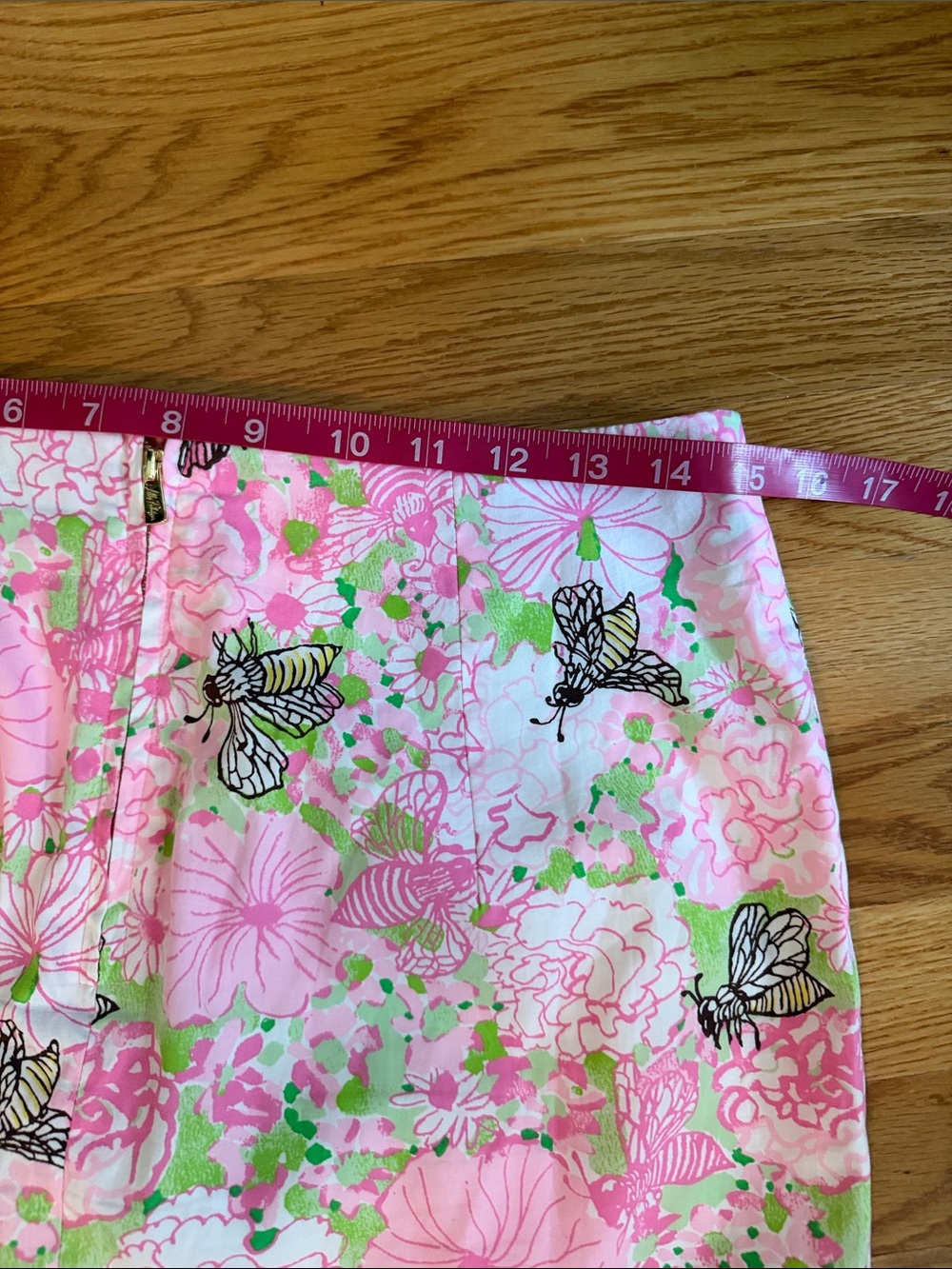 Lilly Pulitzer Pink Floral Bee daye Lace-Trim Mini Skort - Picture 8 of 9